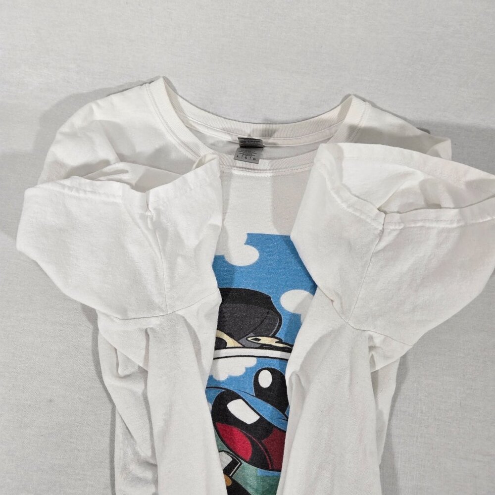 RARE Vintage 90's GILDAN Y2K Ice Cream Carton Skateboard WHITE T-Shirt Size L. - Picture 12 of 17